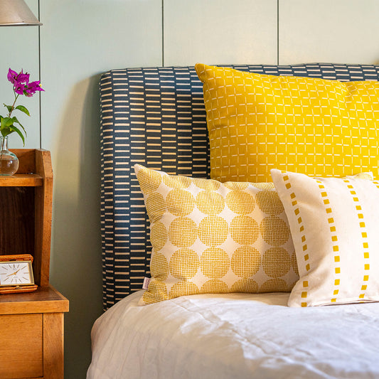 ¡NOVEDAD! funda de cojín cruces mostaza