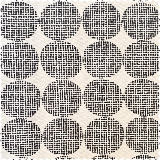 tela por metros Camomila negro sobre crudo