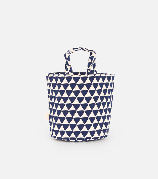 bolso maceta triángulos azul marino