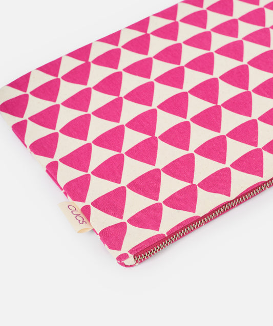 bolso de mano triángulos magenta