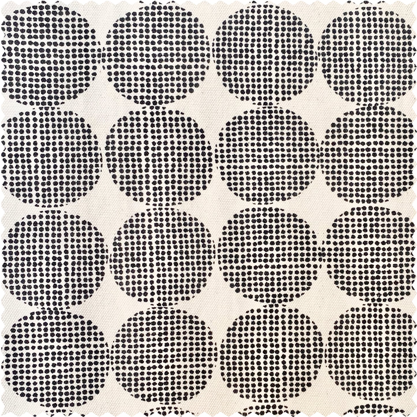 tela por metros Camomila negro sobre crudo